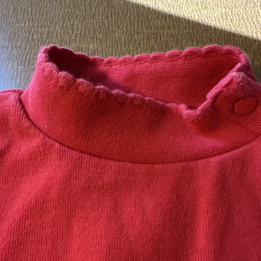 OLD Vintage Gymboree Line plain red infant bodysuit turtleneck classic baby girl